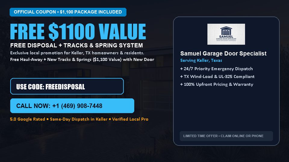 FREE Old Door Haul-Away & Heavy-Duty Tracks in Keller, TX - Samuel Garage Door Specialist